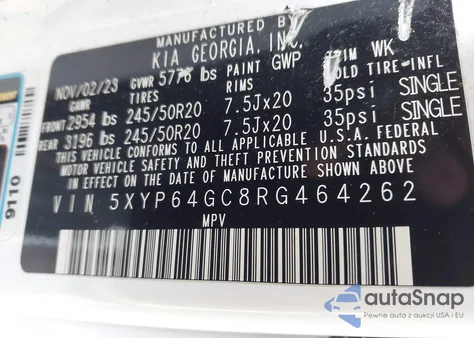 2024 Kia Telluride S z USA, uszkodzony, nr VIN 5XYP64GC8RG464262